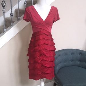 Adrianna Papell layered Modest cocktail dress 4